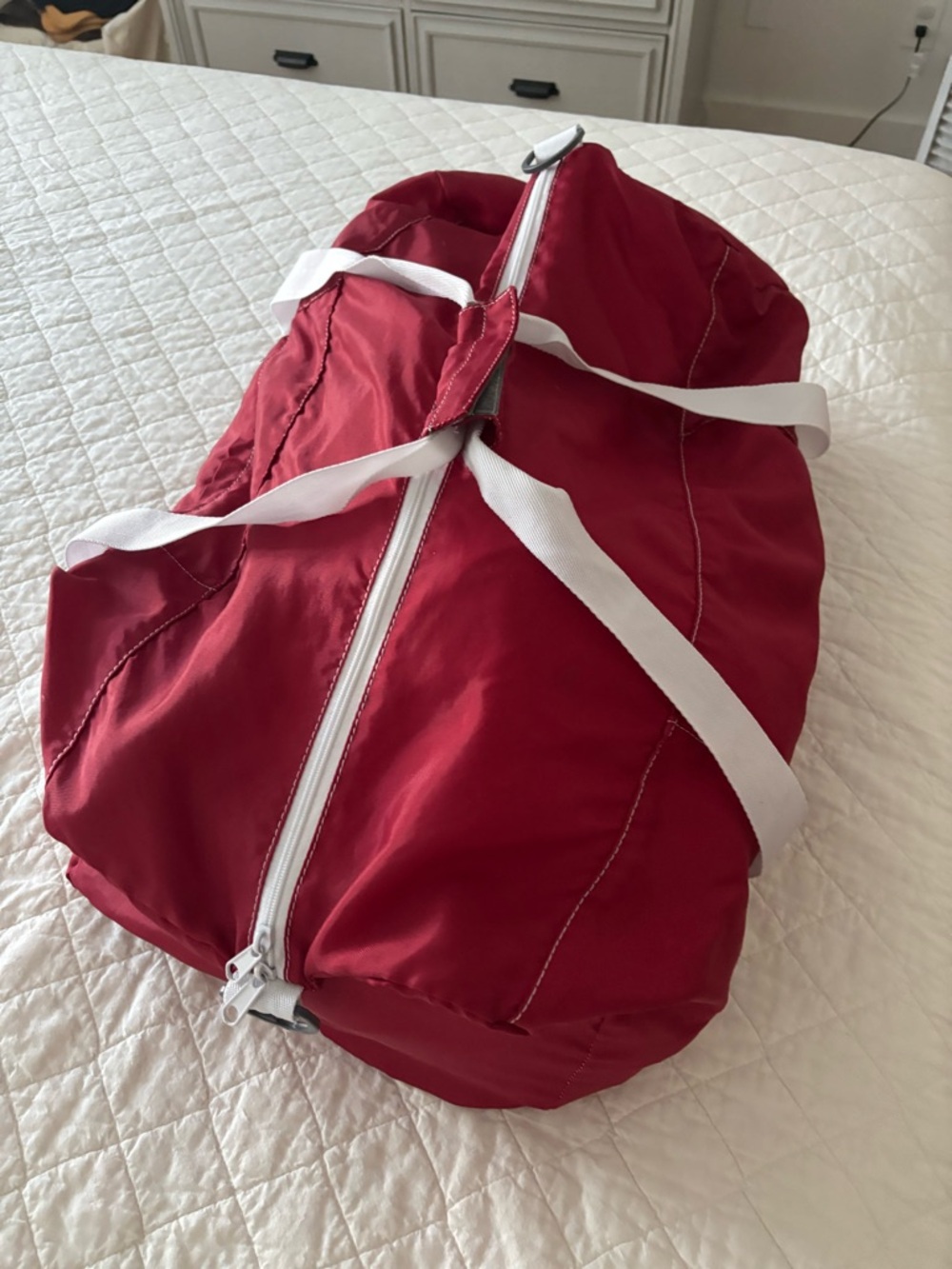 Land’s End Ainsworth Nautical Duffel (Red/White)